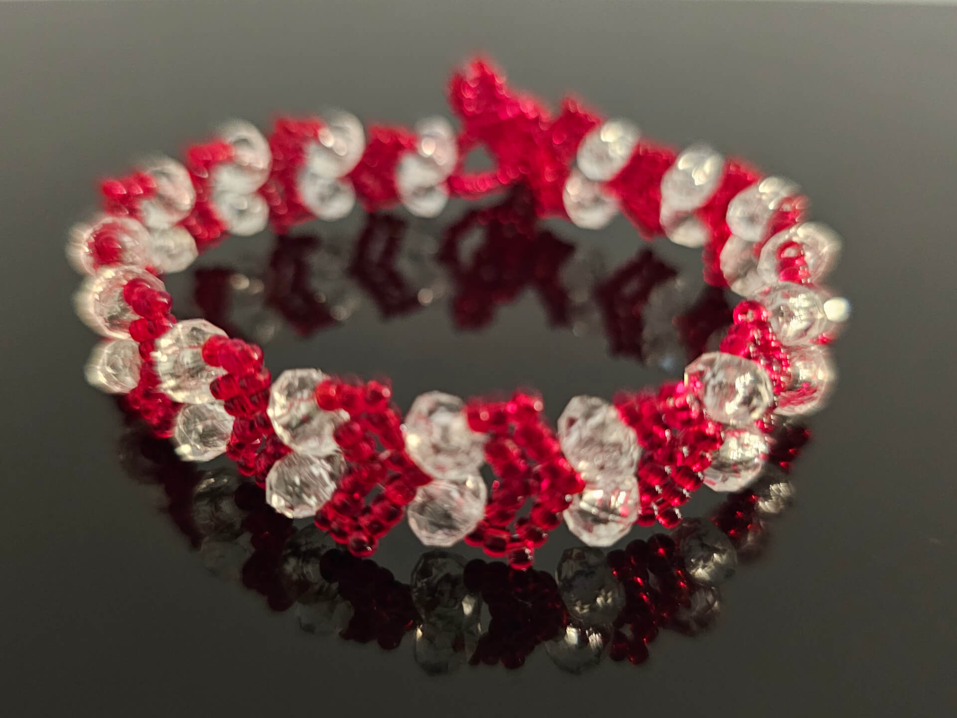 Red Heart bracelet in a circle